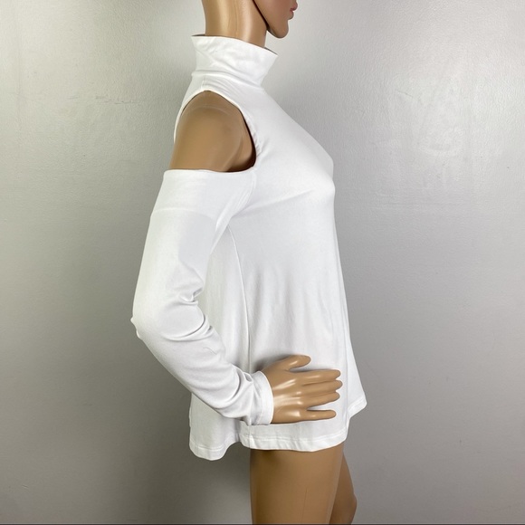 SUSANA MONACO WHITE COLD-SHOULDER TOP - Picture 8 of 12